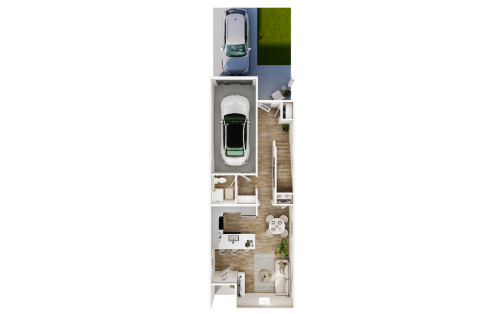 Square - Dogwood - 3 bedroom floorplan layout with 2.5 bathrooms and 1416 square feet (Floor 1)