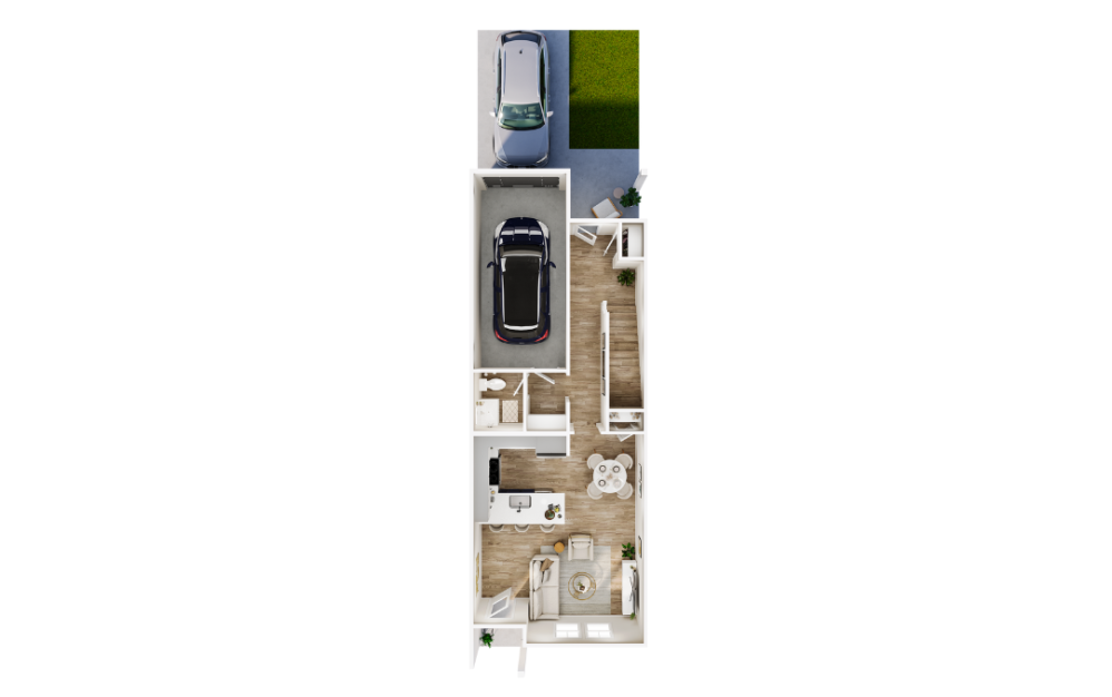 Square - Holly - 3 bedroom floorplan layout with 2.5 bathrooms and 1418 square feet (Floor 1)